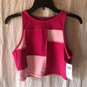NWT Social Tourist - Abercrombie crop top reverse stitching detail pink size M